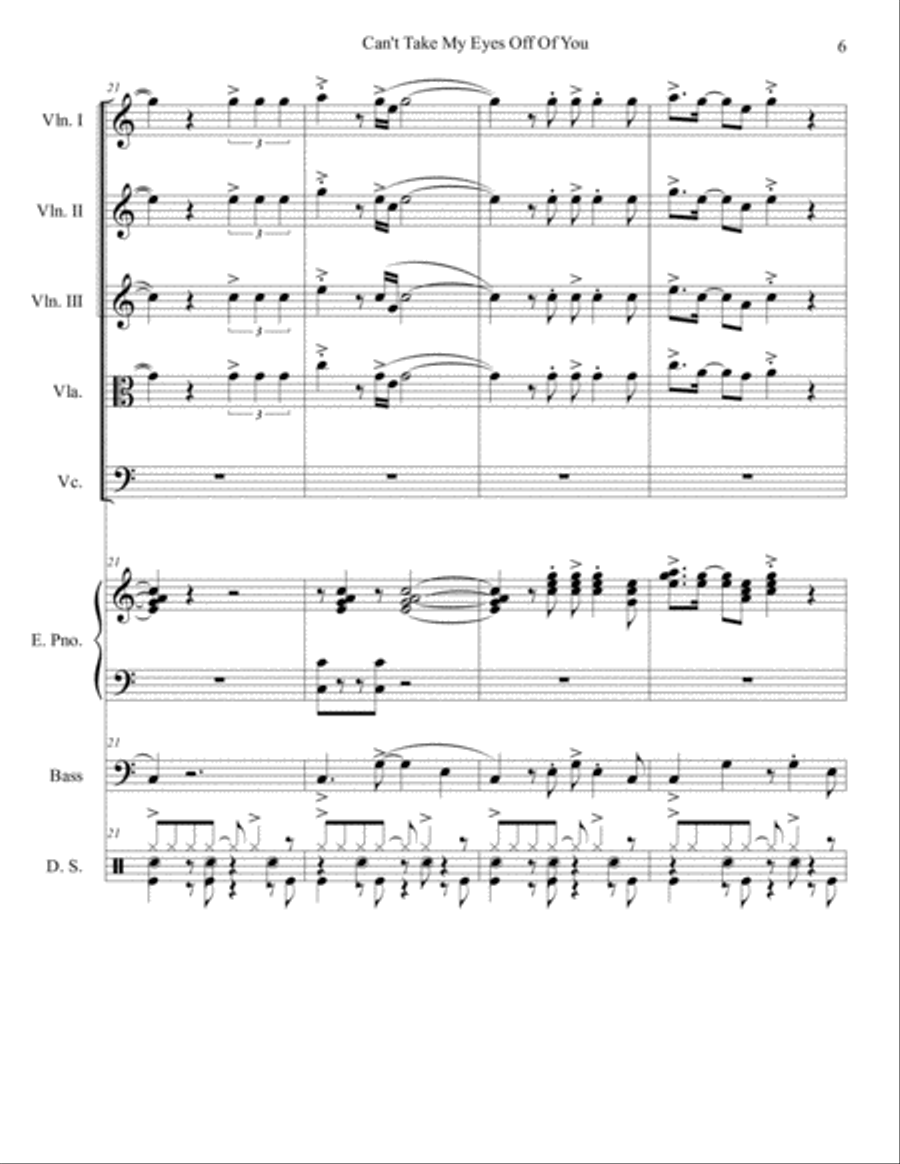 Can't Take My Eyes Off Of You Large Ensemble scores gallery preview page 6