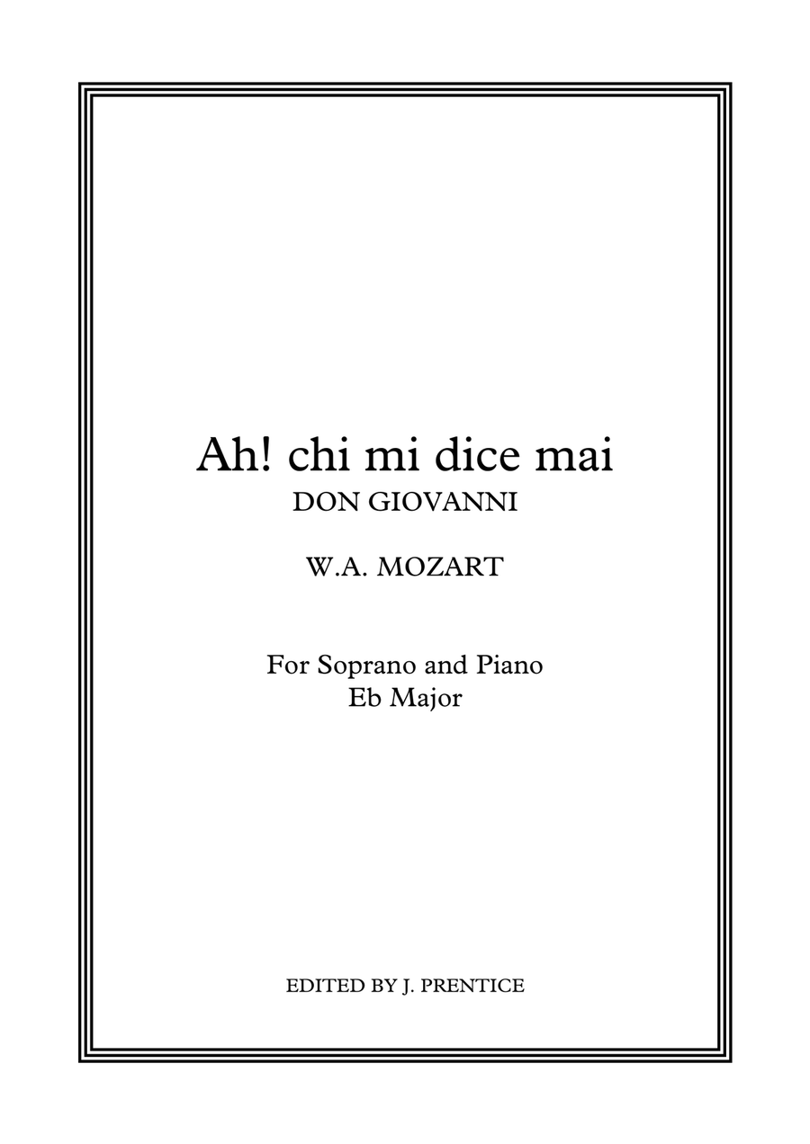 Ah! chi mi dice mai - Don Giovanni (Eb Major) Soprano Voice scores gallery preview page 1