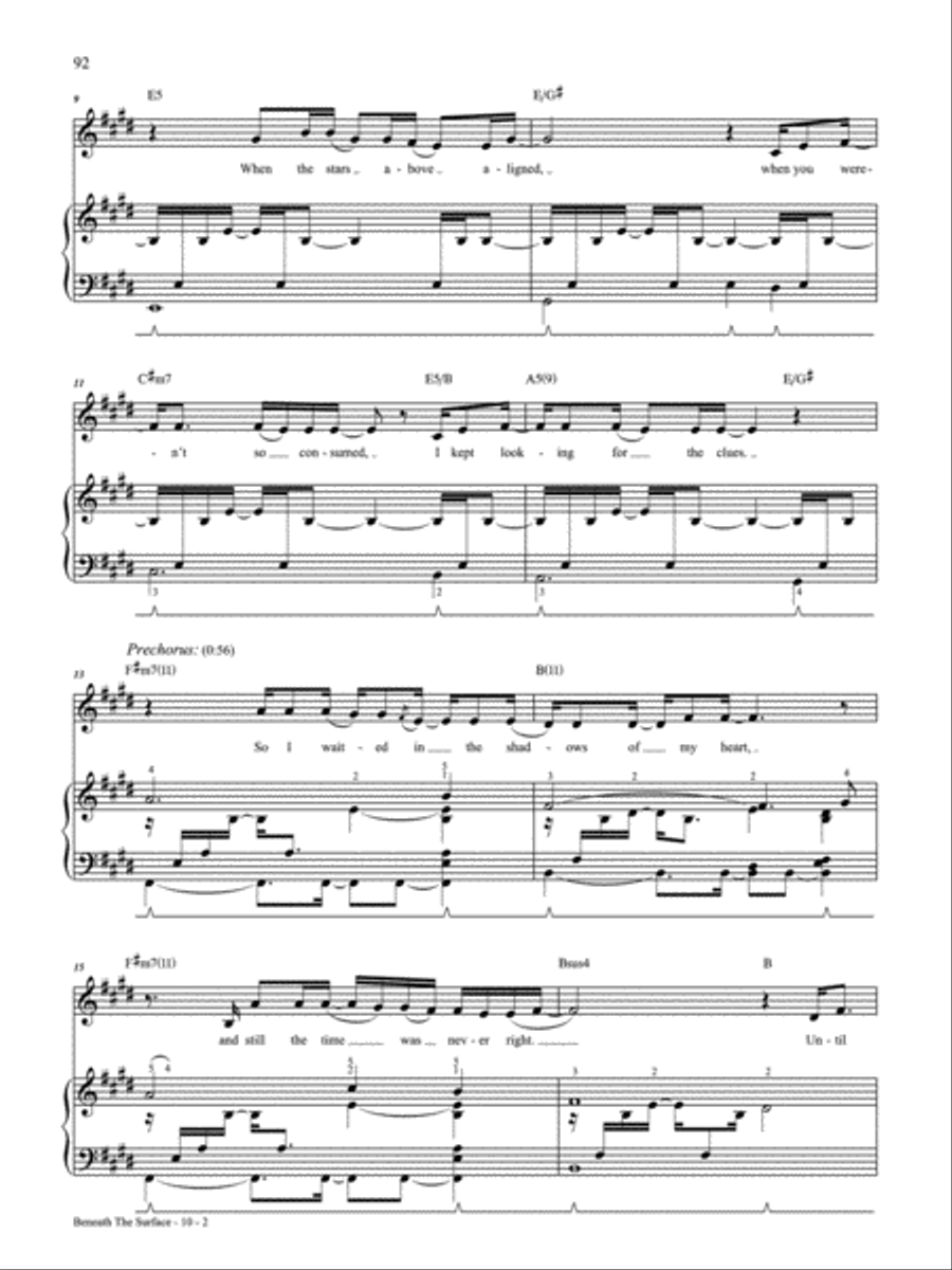 Beneath the Surface Piano, Vocal, Guitar scores gallery preview page 2