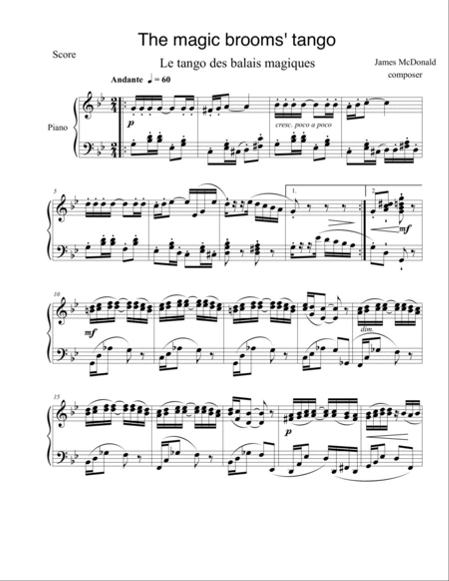 The Magic brooms' tango Piano Solo scores gallery preview page 2