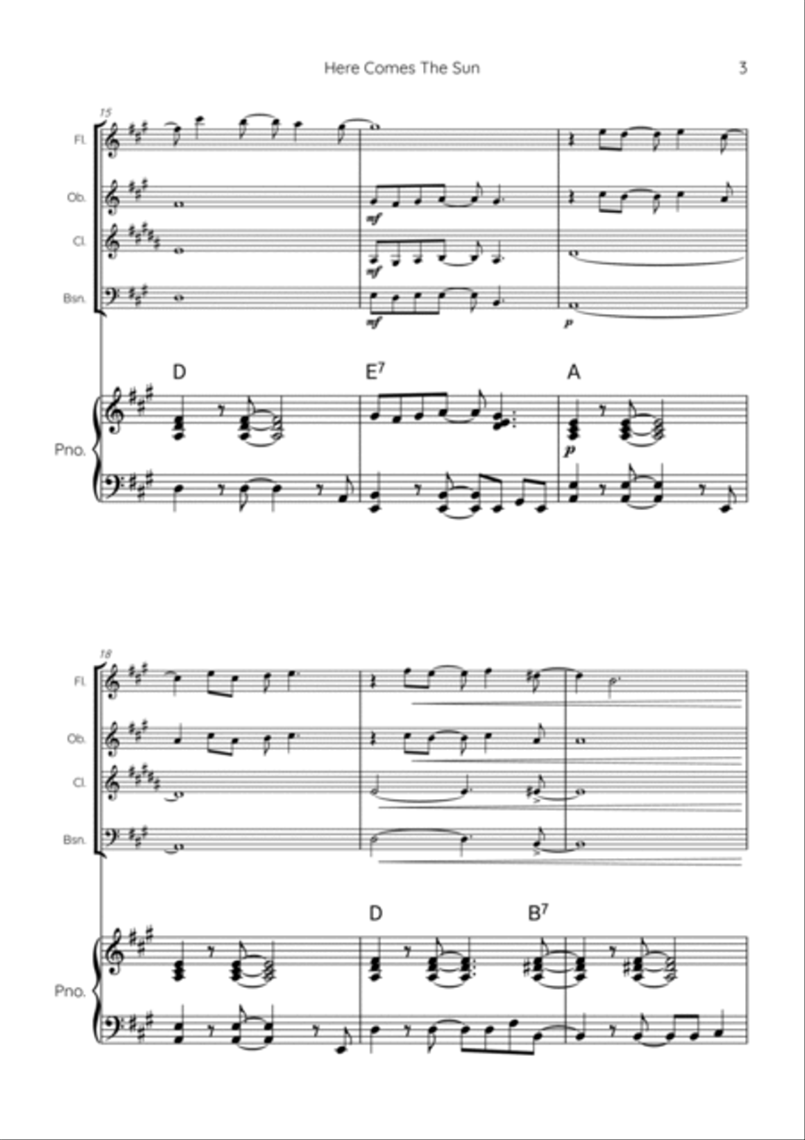 Here Comes The Sun Chamber Music scores gallery preview page 3