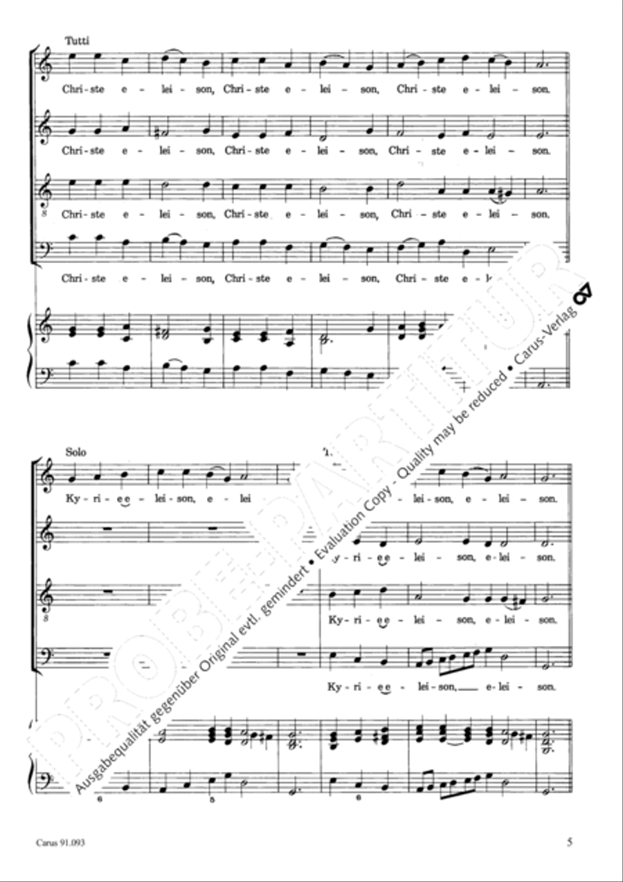 Missa brevis 4-Part scores gallery preview page 8