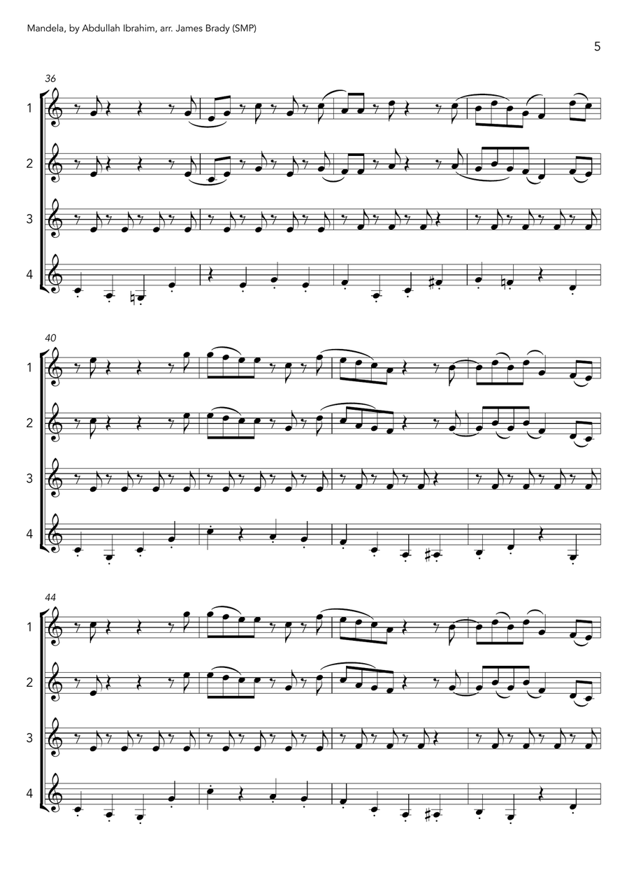 Mandela Brass Ensemble scores gallery preview page 5