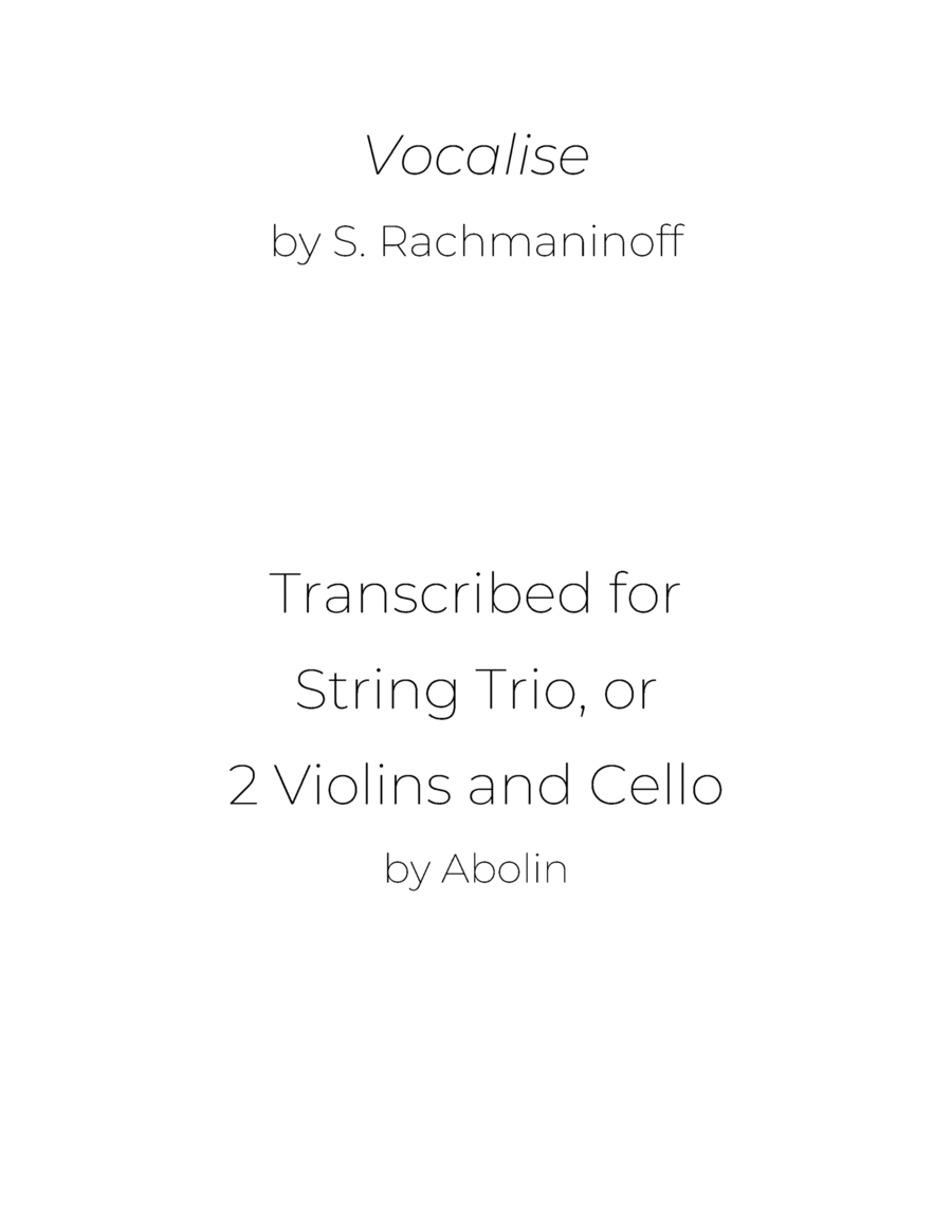 Rachmaninoff vocalise cello 2025