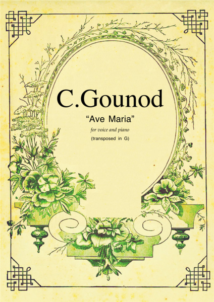 Ave Maria (in G for soprano) by Charles Gounod for voice and piano