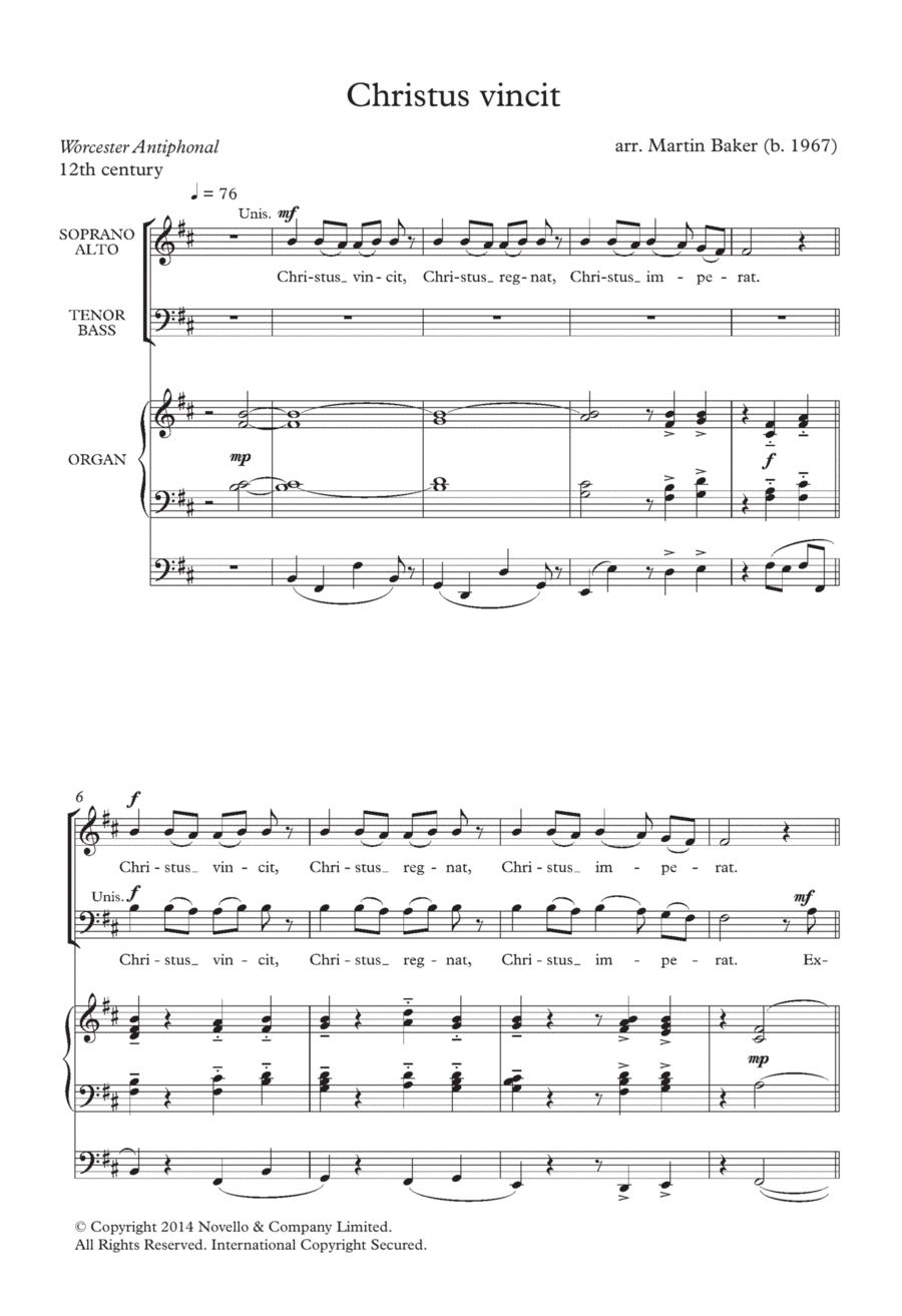 Christus Vincit (arr. Martin Baker) 4-Part scores gallery preview page 1