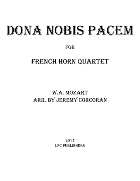 Dona Nobis Pacem for French Horn Quartet image number null