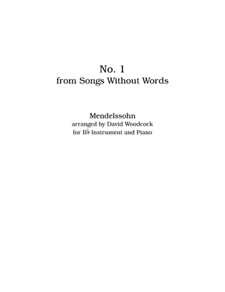 No. 1 from Songs Without Words - US Letter