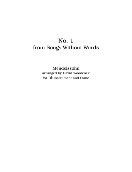 No. 1 from Songs Without Words - US Letter image number null
