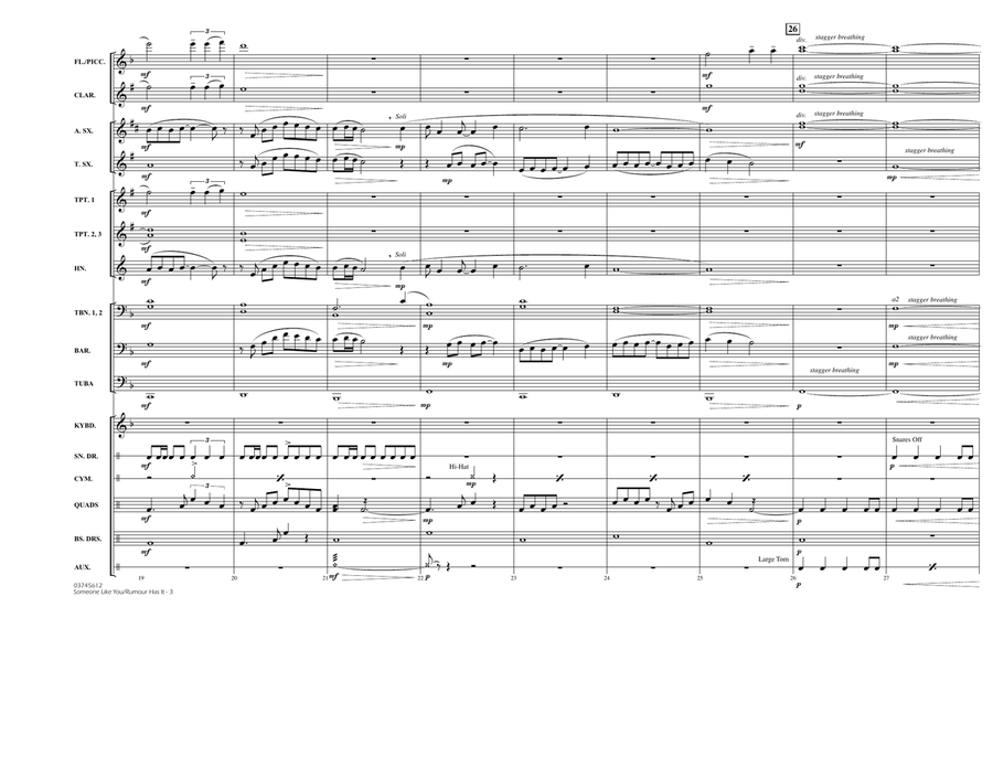 Someone Like You/Rumour Has It - Full Score Marching Band scores gallery preview page 3