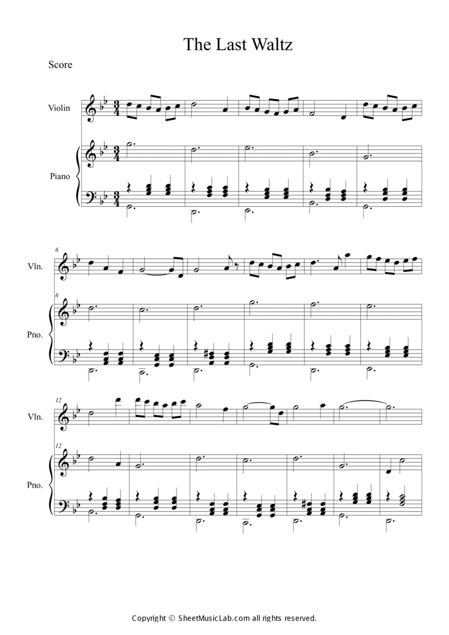 The Last Waltz (Oldboy OST) Violin Solo scores gallery preview page 1
