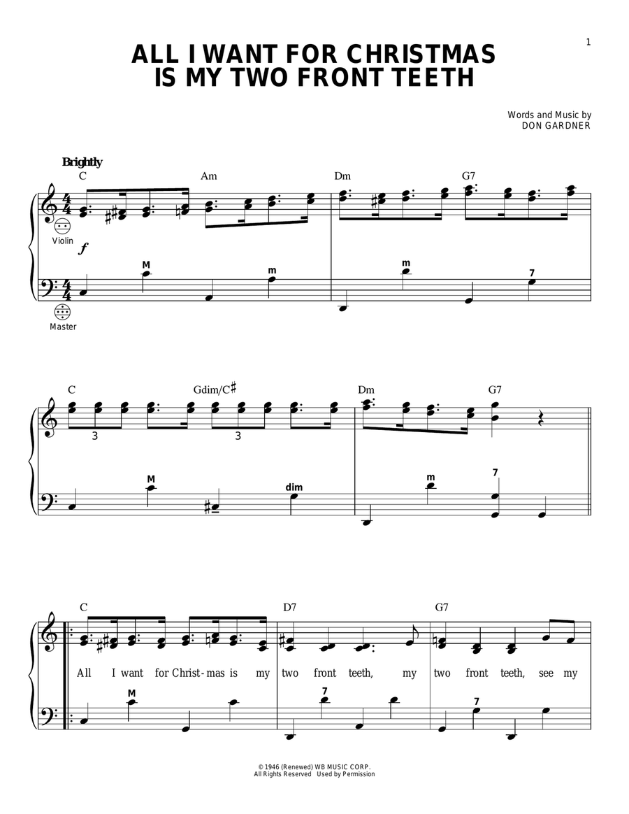 All I Want For Christmas Is My Two Front Teeth (arr. Gary Meisner)