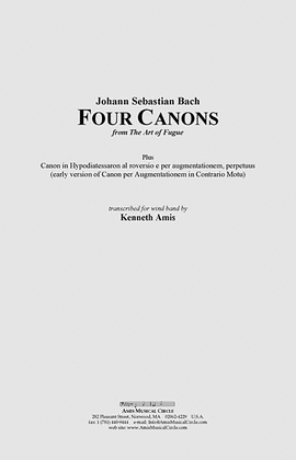 Four Canons from The Art of Fugue