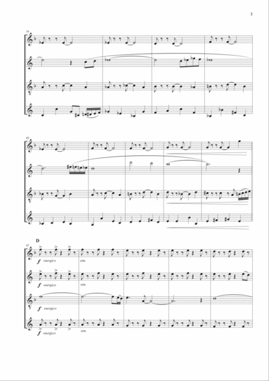 Tango Pour Claude Woodwind Quartet scores gallery preview page 5