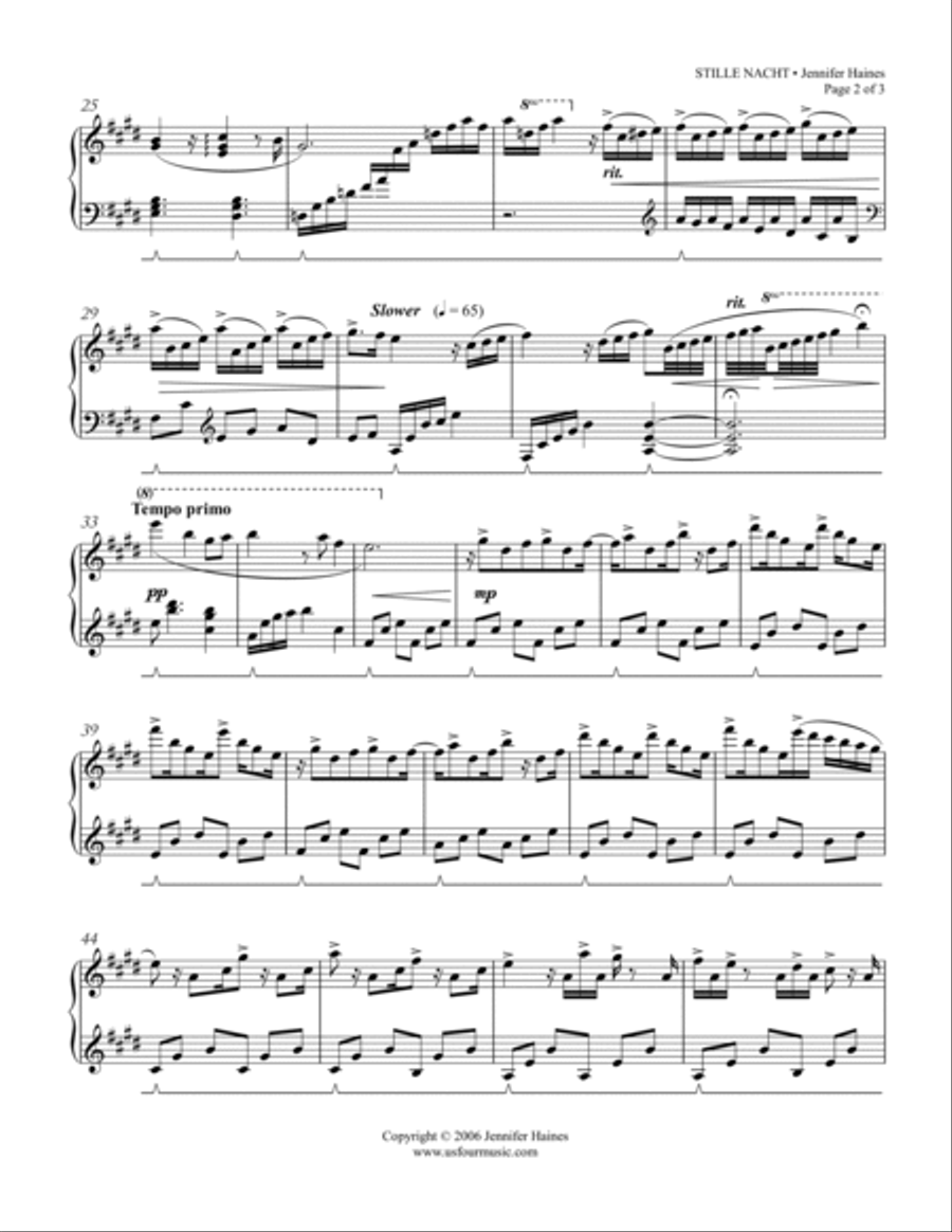 Stille Nacht Piano Solo scores gallery preview page 2