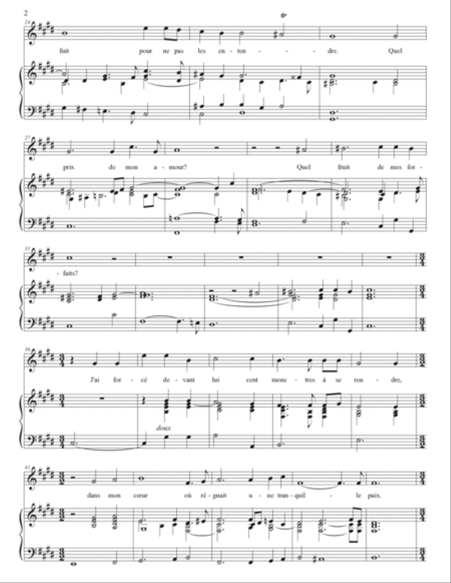 CHARPENTIER: Quel prix de mon amour (transposed to C-sharp minor) Voice scores gallery preview page 3