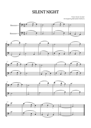 Silent Night for bassoon duet • easy Christmas song sheet music