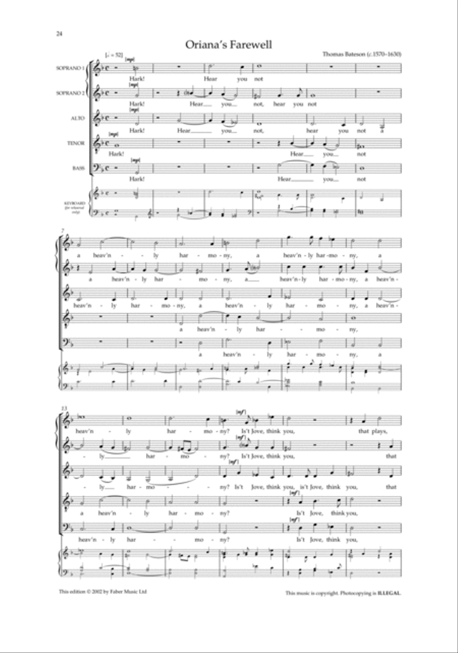 Fair Oriana Fair Oriana A Cappella scores gallery preview page 5