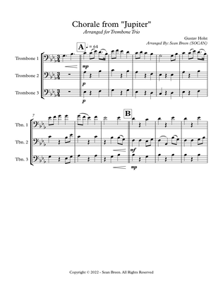 Chorale from Jupiter - Trombone Trio