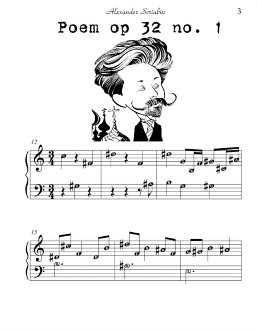 Alexander Scriabin for Begginer Pianist Piano Method scores gallery preview page 3