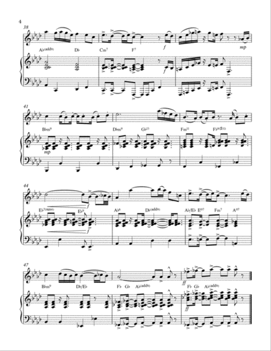Joy to the World for Tenor Sax Solo with Piano Accompaniment (Latin) Tenor Saxophone scores gallery preview page 4