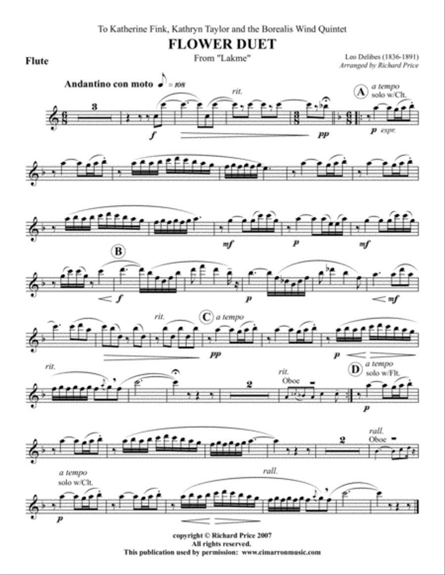 Flower Duet Flower Duet Woodwind Quintet scores gallery preview page 4