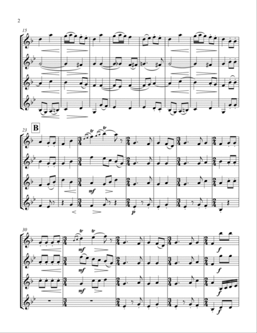 8 Russian Folksongs Christmas Carol Woodwind Quartet scores gallery preview page 2
