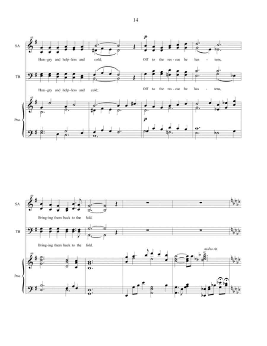 Dear to the Heart of the Shepherd - SATB Choir with piano accompaniment 4-Part scores gallery preview page 6