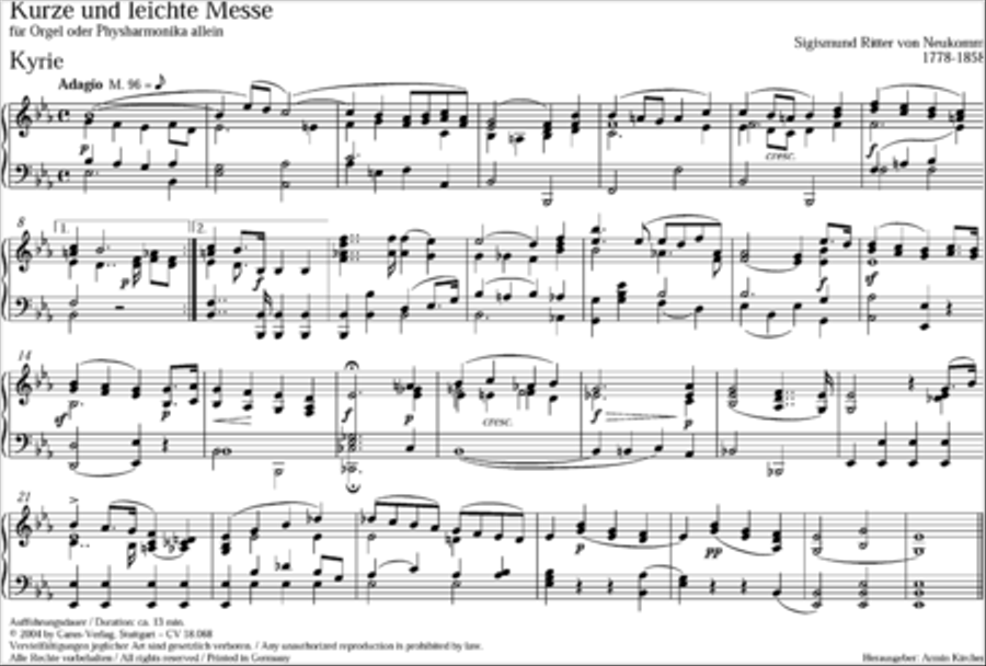 Kurze und leichte Messe Organ Solo scores gallery preview page 2