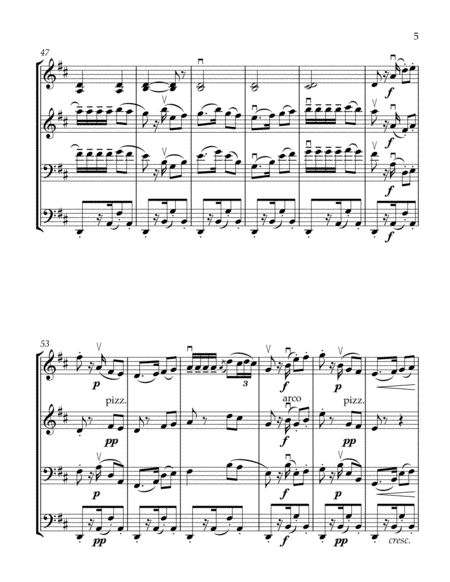 "Habanera" from Bizet's Carmen - for Unique String Quartet: 2 violins, 2 Cellos - Score & Parts image number null