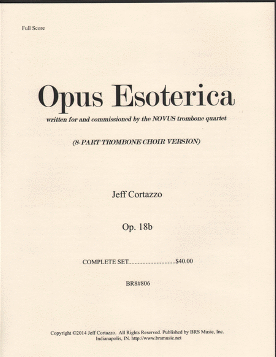 Opus Esoterica, Op. 18b Opus Esoterica, Op. 18b Chamber Music scores gallery preview page 1
