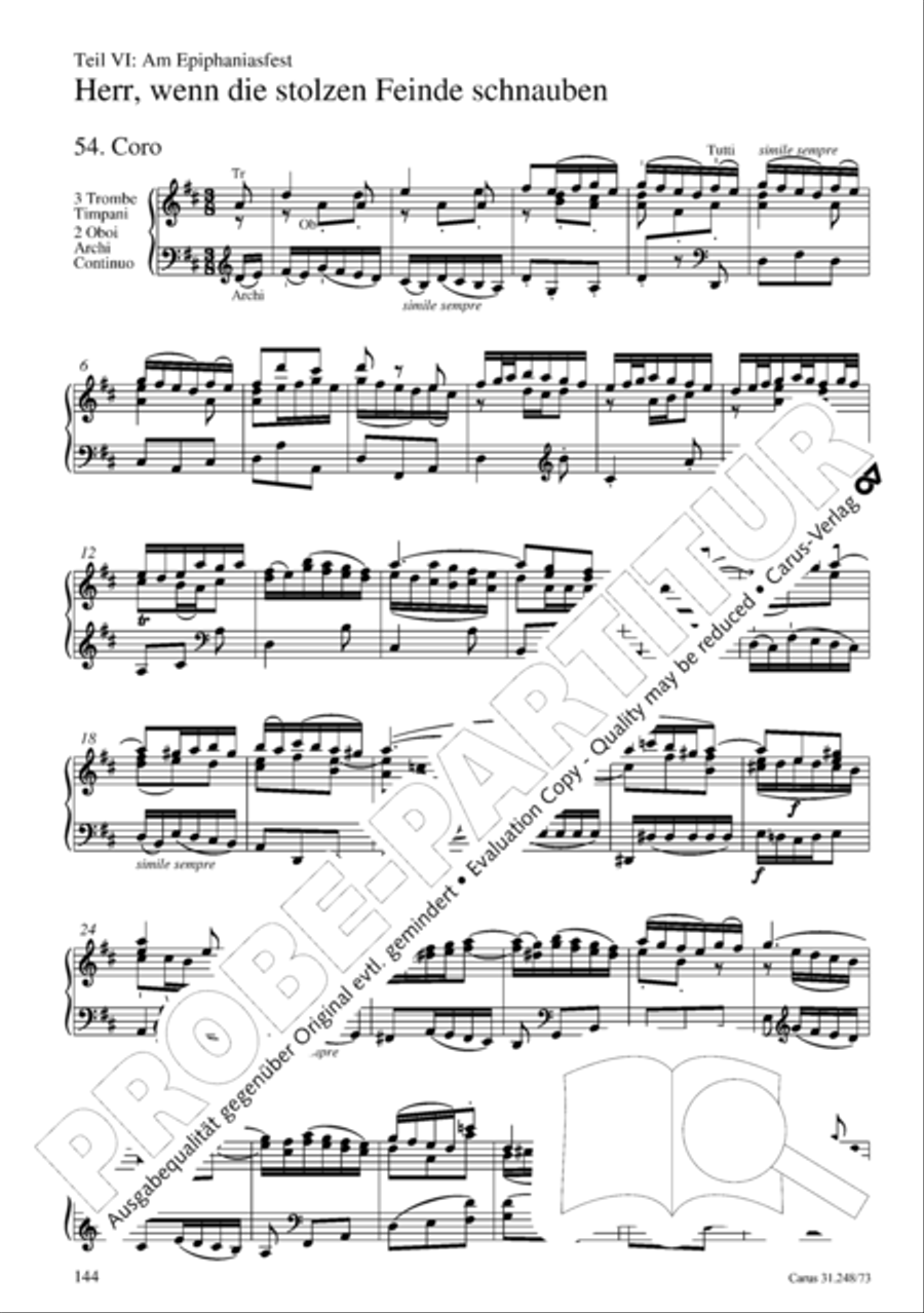 Christmas Oratorio (Weihnachtsoratorium, Teile IV-VI) 4-Part scores gallery preview page 65