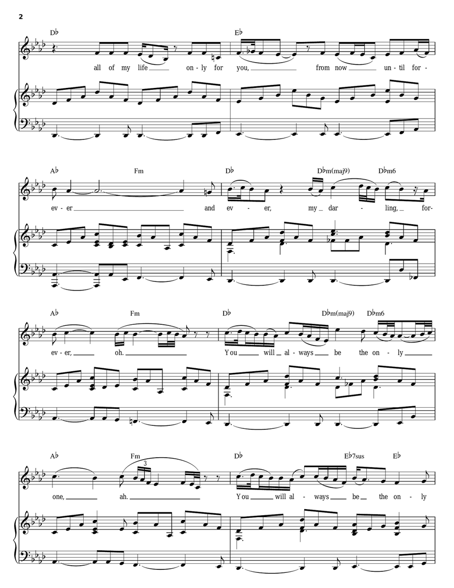 Forever Forever Piano, Vocal, Guitar scores gallery preview page 2
