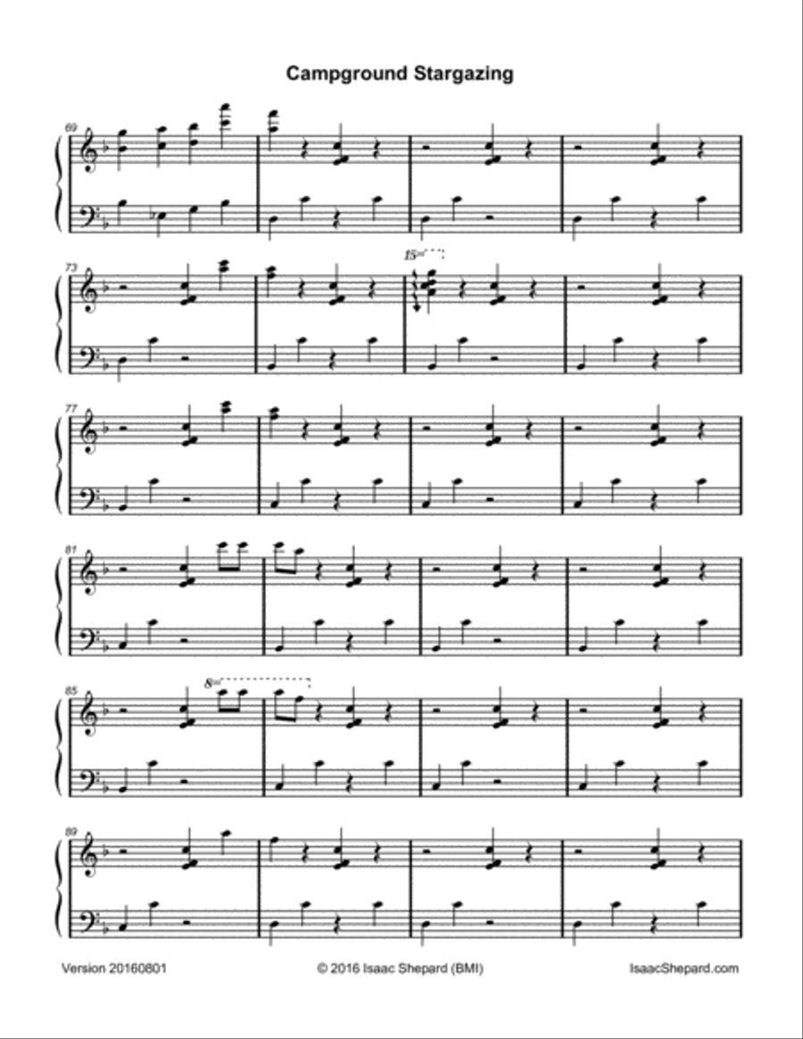 Wandering Home Piano Solo scores gallery preview page 5