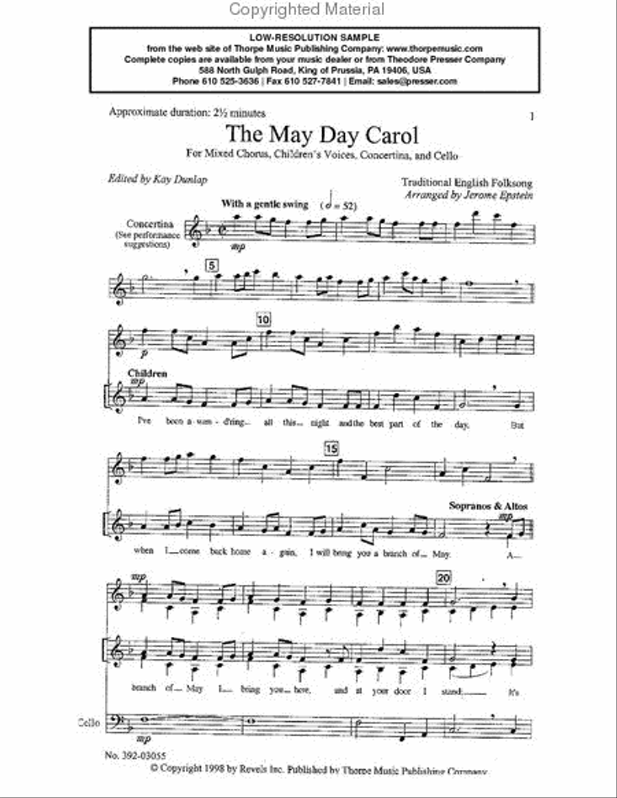 May Day Carol May Day Carol 4-Part scores gallery preview page 2