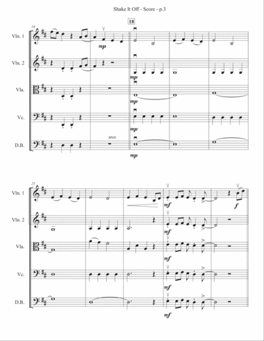 Shake It Off String Quartet scores gallery preview page 4