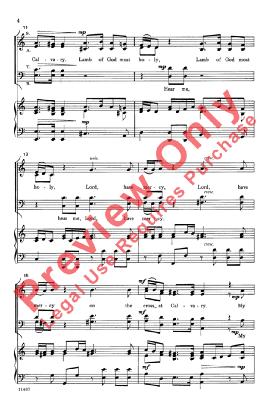 Lenten Prayer 4-Part scores gallery preview page 4