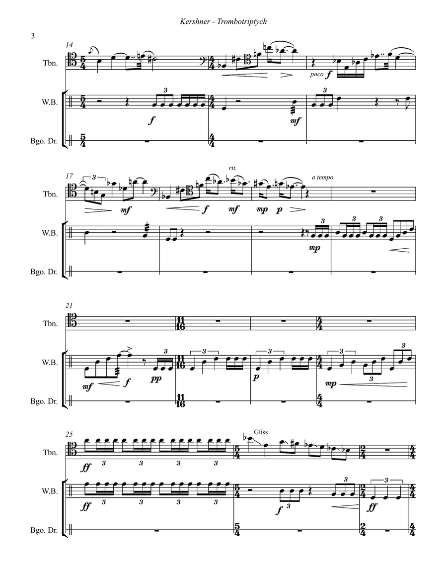 Trombotriptych for Solo Trombone and Percussion Trombone Duet scores gallery preview page 4