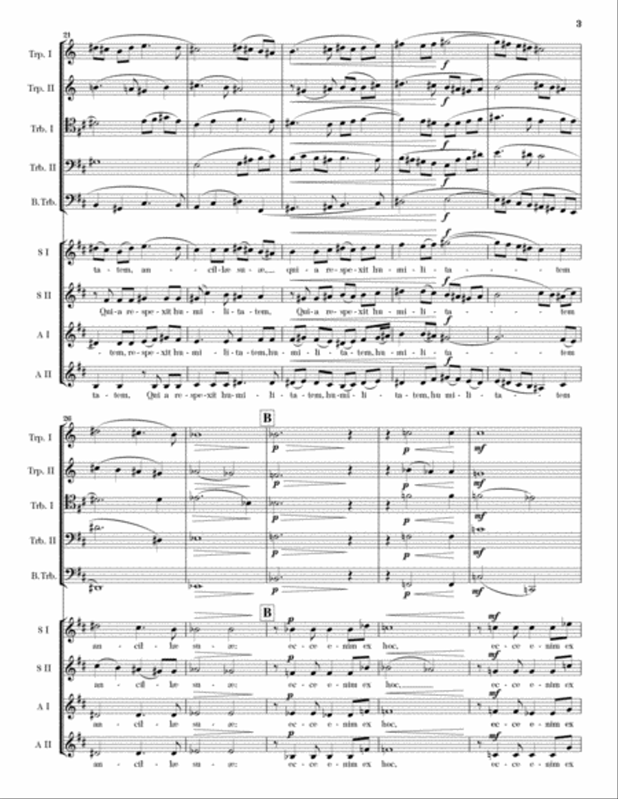 Magnificat (Full Score, SSAA and Brass Ensemble) SSAA scores gallery preview page 5