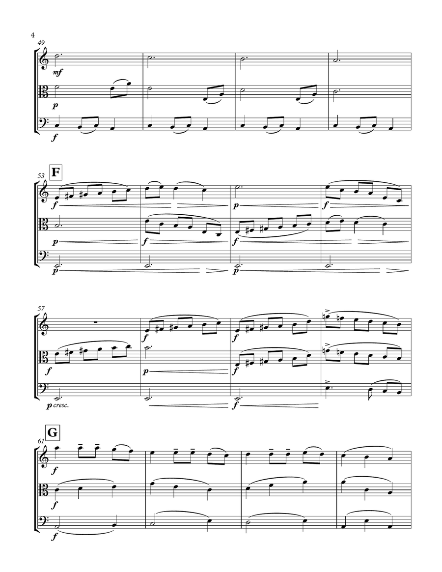 Carol Of The Bells Violin Viola Cello Trio String Trio scores gallery preview page 4
