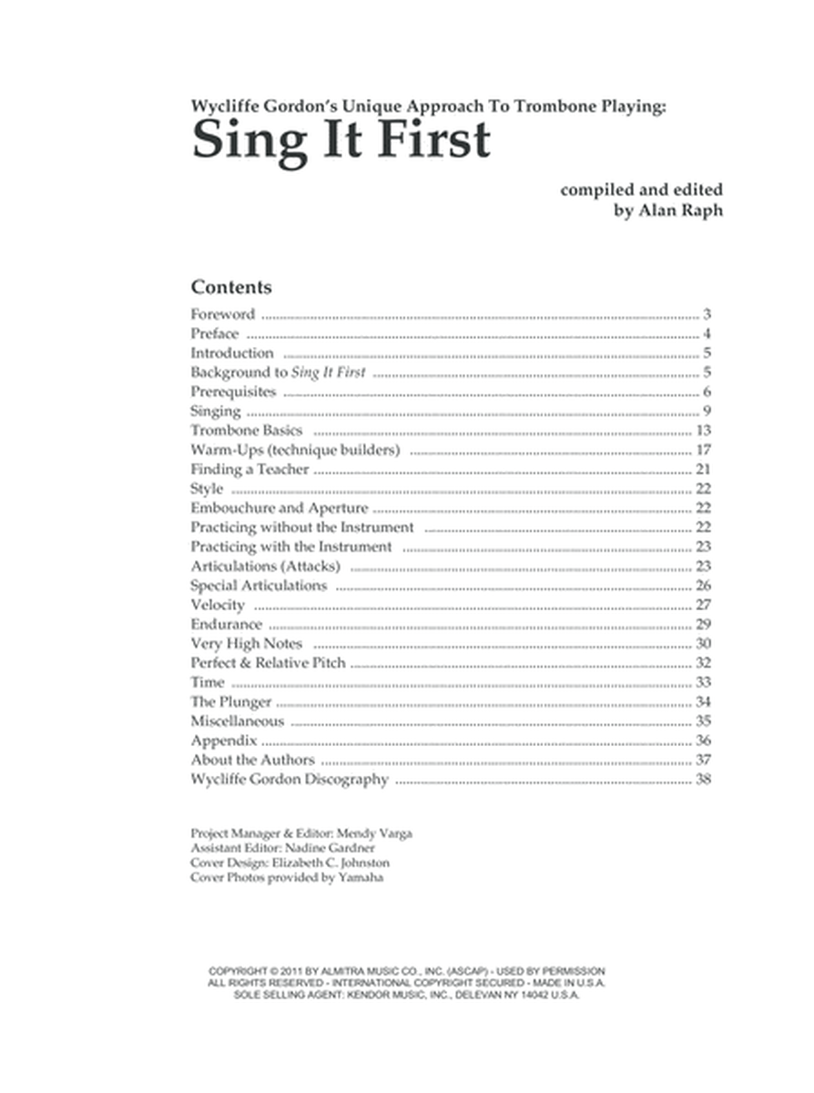 Sing It First (Wycliffe Gordon's Unique Approach To Trombone Playing)