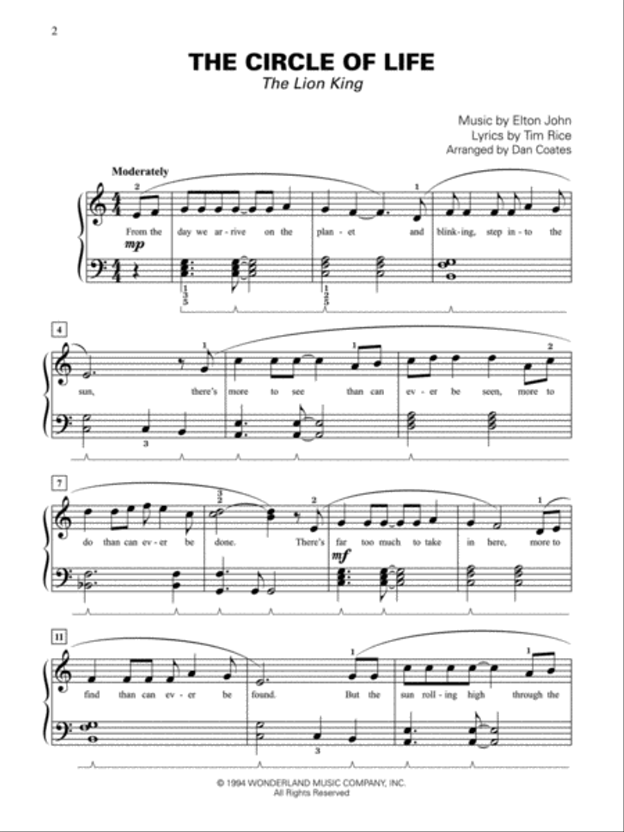 Dan Coates Popular Piano Library -- At the Movies, Book 1 Easy Piano scores gallery preview page 3