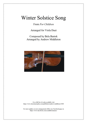 Winter Solstice Song arranged for Viola Duet