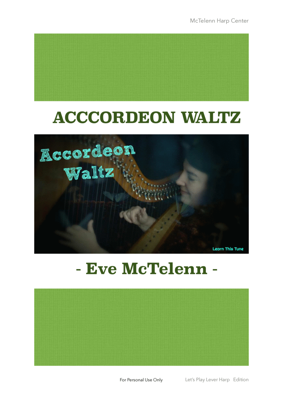 Accordeon Waltz - beginner & 34 String Harp | McTelenn Harp Center Harp scores gallery preview page 1