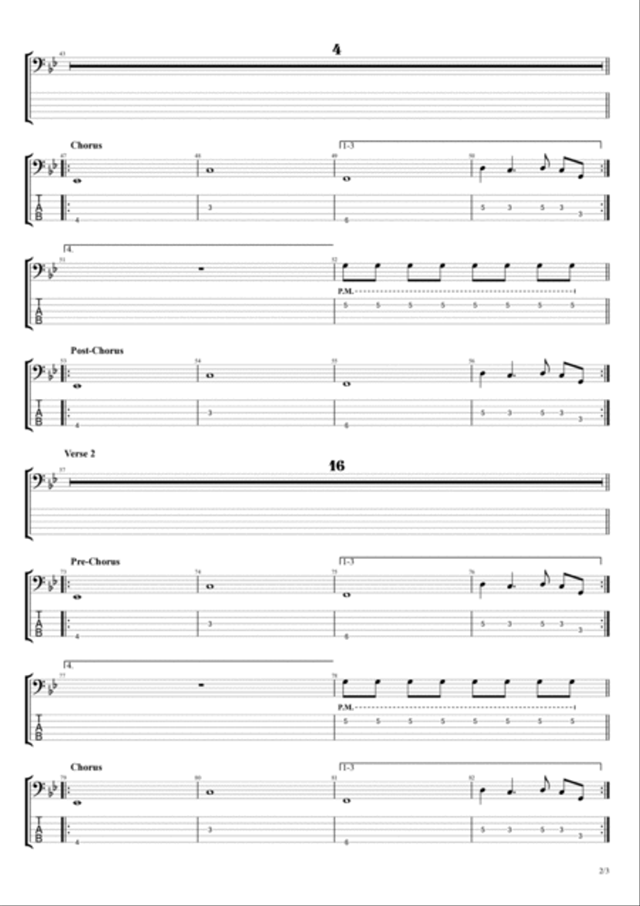 Psychofreak Psychofreak Guitar Tablature scores gallery preview page 2