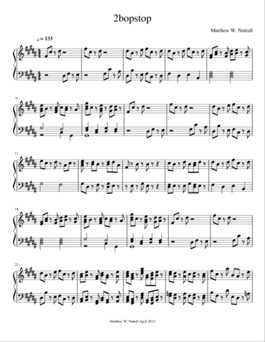 2bopstop 2bopstop Piano Solo scores gallery preview page 1