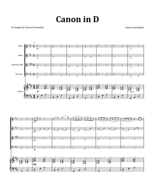 Canon by Pachelbel - Woodwind Quartet with Piano