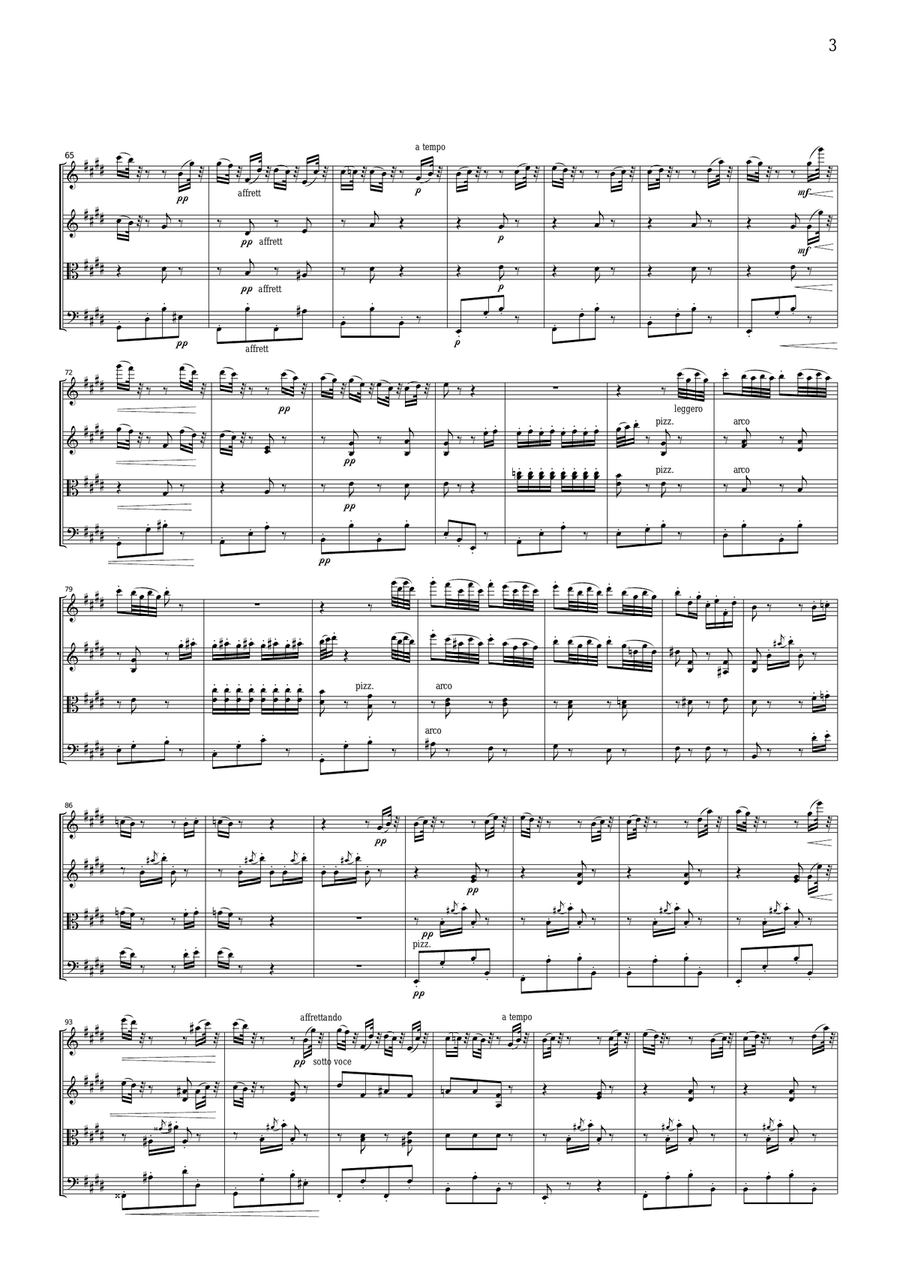 Ponchielli Dance of the Hours, for string quartet, CP301 String Quartet scores gallery preview page 3