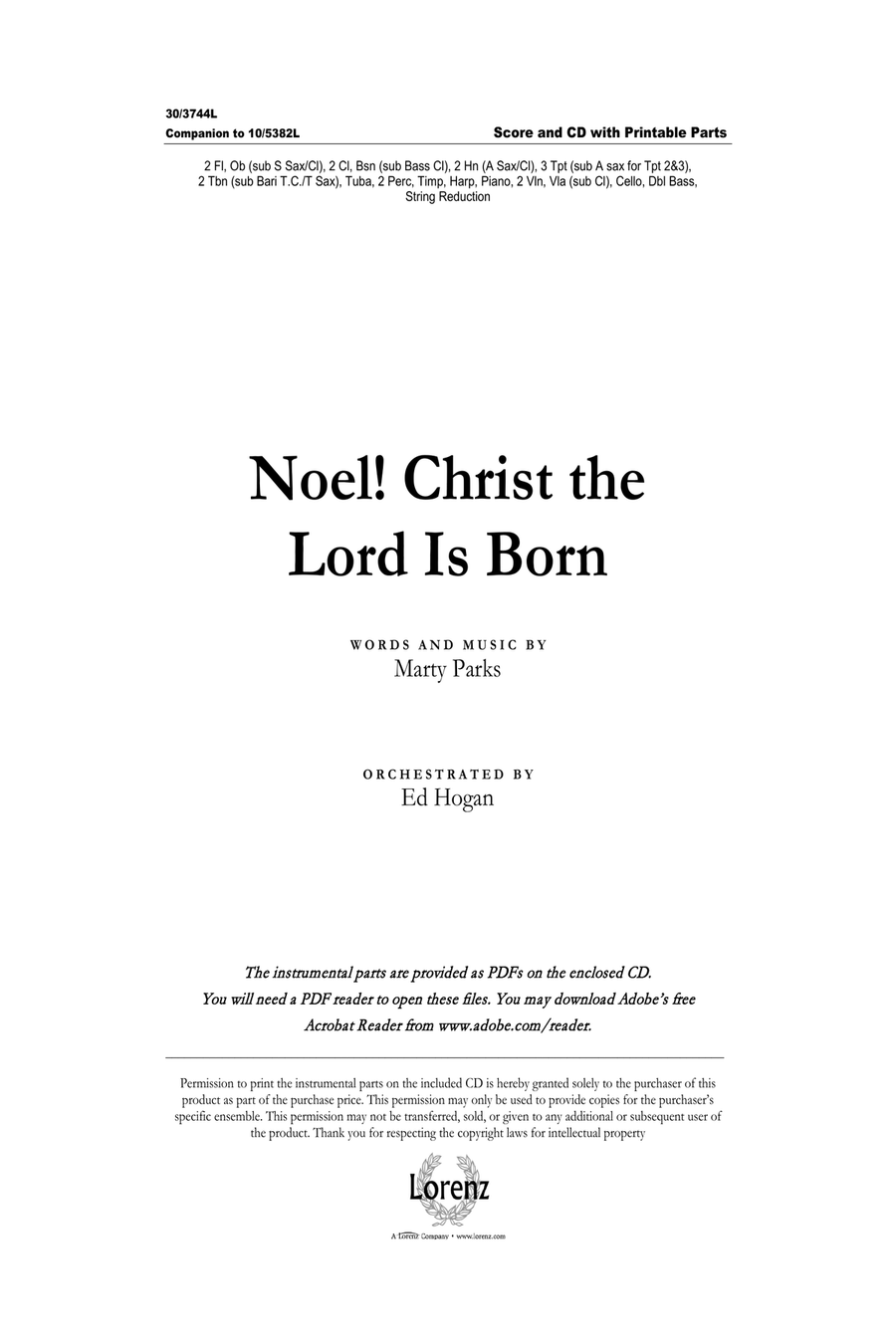 Noel! Christ the Lord Is Born - Orchestral Score and Parts (Digital Download) Full Orchestra scores gallery preview page 1