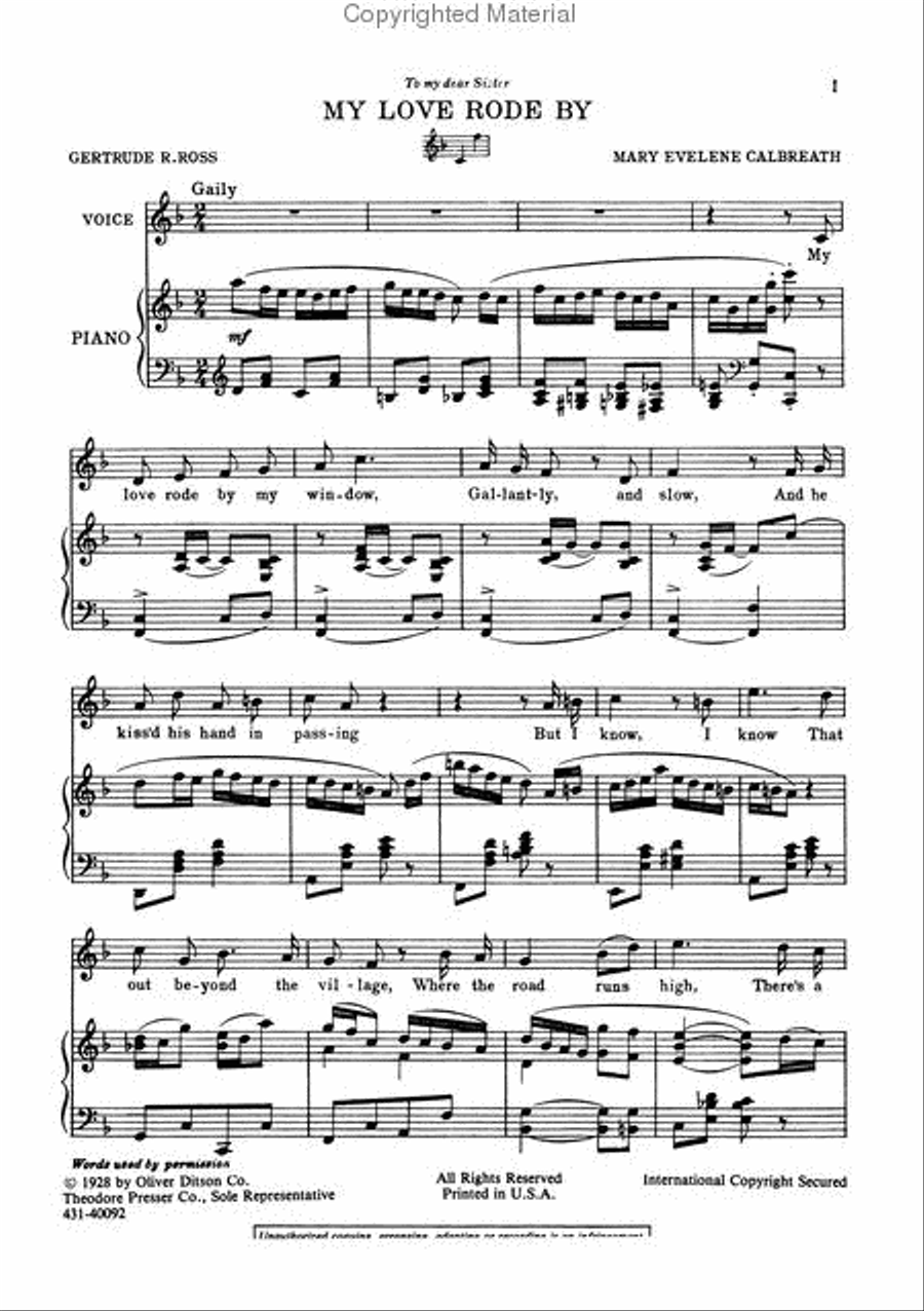 Art Songs for School and Studio Chamber Music scores gallery preview page 2